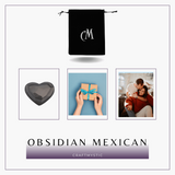 Inimioara Decorativa 30 mm din Obsidian Negru Curcubeu Fatetat Mexican