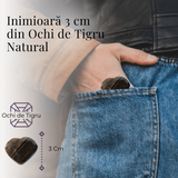 Inima Sculptata Manual de 30mm din Ochi de Tigru - Protectie si Curaj
