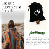 Inima Sculptata Manual de 30mm din Ochi de Tigru - Protectie si Curaj