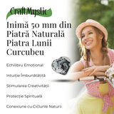 Inima Sculptata Manual de 55-60mm din Piatra Lunii Curcubeu Naturala
