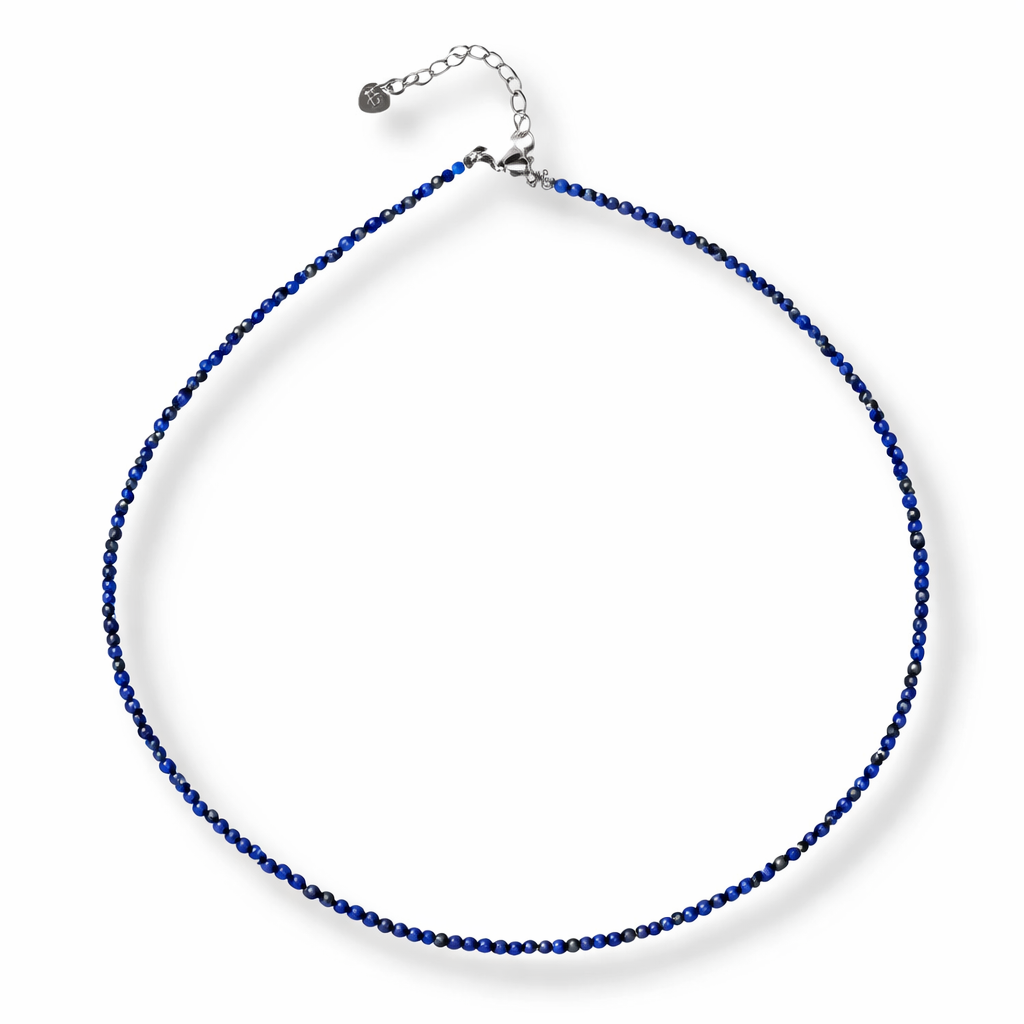 Intelepciune si Creativitate - Choker din Otel Inoxidabil cu Lapis Lazuli Natural Fatetat