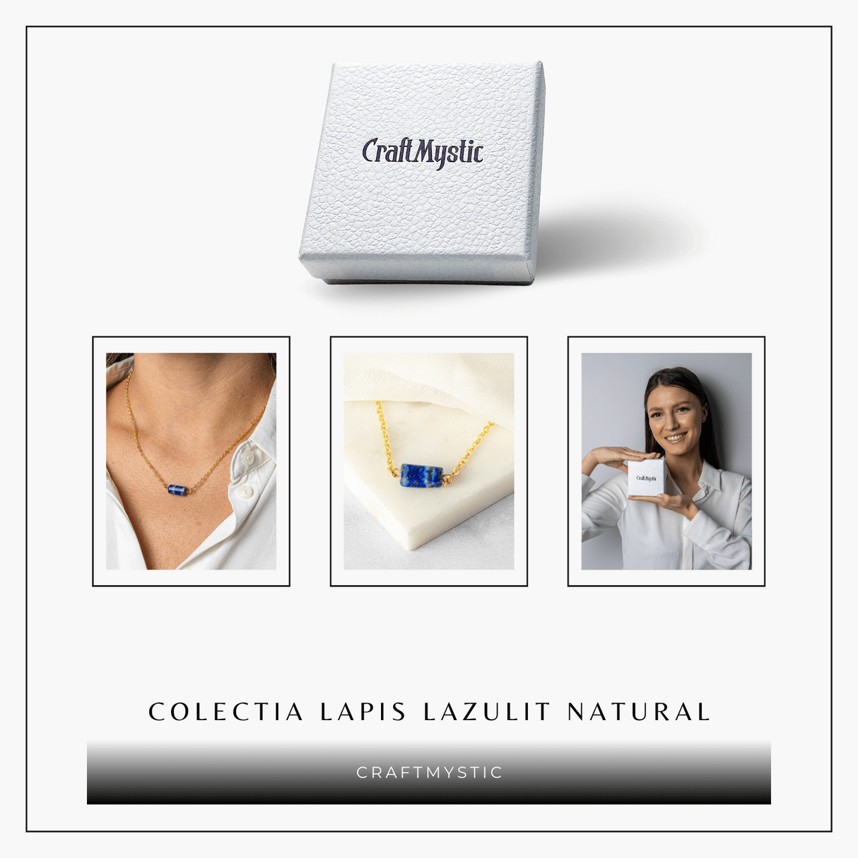 Intelepciune si Claritate - Colier cu Pandantiv Hexagonal din Lapis Lazuli Natural pe Lant de Cupru