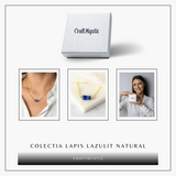 Intelepciune si Claritate - Colier cu Pandantiv Hexagonal din Lapis Lazuli Natural pe Lant de Cupru