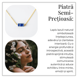 Intelepciune si Claritate - Colier cu Pandantiv Hexagonal din Lapis Lazuli Natural pe Lant de Cupru