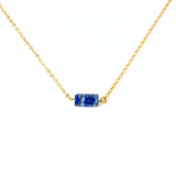 Intelepciune si Claritate - Colier cu Pandantiv Hexagonal din Lapis Lazuli Natural pe Lant de Cupru