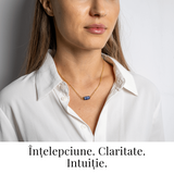 Intelepciune si Claritate - Colier cu Pandantiv Hexagonal din Lapis Lazuli Natural pe Lant de Cupru