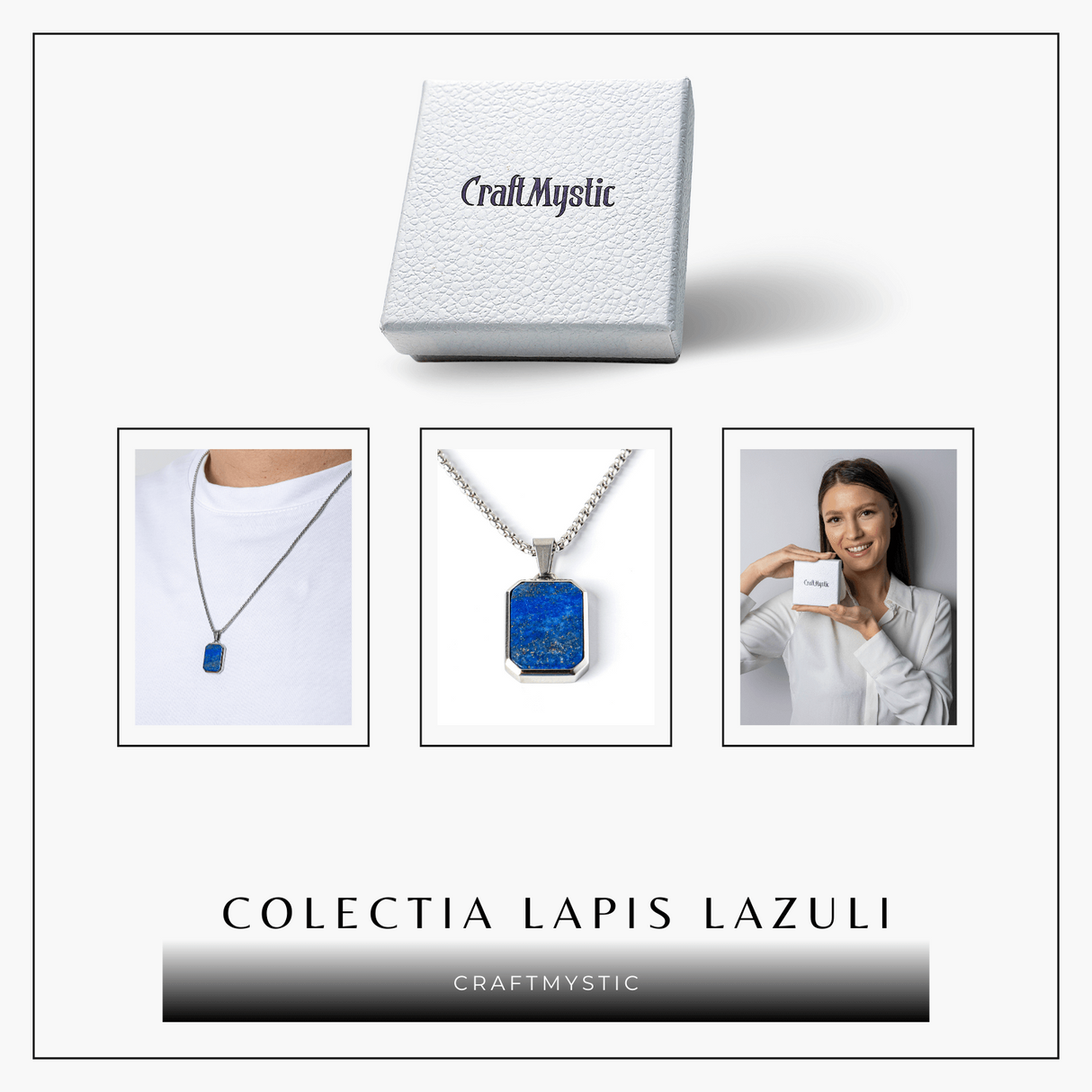 Colier din Otel Inoxidabil cu Lapis Lazuli Natural - Claritate si Armonie Interioara