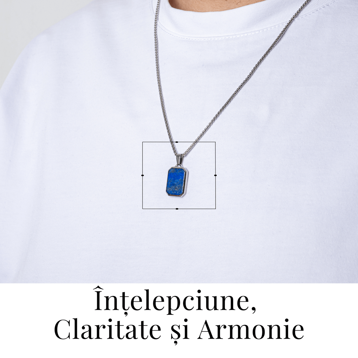 Colier din Otel Inoxidabil cu Lapis Lazuli Natural - Claritate si Armonie Interioara