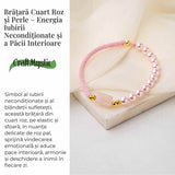 Bratara Cuart Roz si Perle - Energie de Iubire, Delicatețe si Armonie Interioara