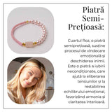 Bratara Cuart Roz si Perle - Energie de Iubire, Delicatețe si Armonie Interioara