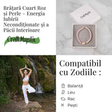 Bratara Cuart Roz si Perle - Energie de Iubire, Delicatețe si Armonie Interioara