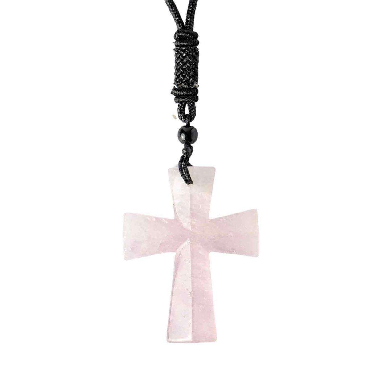Iubire si Armonie - Colier Cruce din Cuart Roz Natural