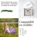 Iubire si Armonie - Colier Oval cu Cuart Roz Natural