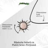 Iubire si Armonie - Colier Soare cu Cuart Roz Natural