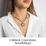 Iubire si Armonie - Colier Soare cu Cuart Roz Natural