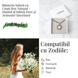 Iubire si Armonie - Colier Soare cu Cuart Roz Natural