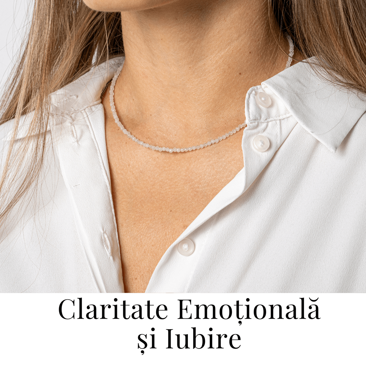 Iubire si Delicatete - Choker din Otel Inoxidabil cu Cuart Roz fatetat