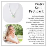 Protectie si Liniste Interioara - Colier Lacat al Pacii din Calcedonie Alba Naturala