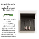 Armonie si Iubire - Cercei din Argint 925 cu Cuart Roz Natural