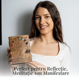 Jurnal Vintage maro cu Arborele Vietii si 7 Chakre - Piele Naturala