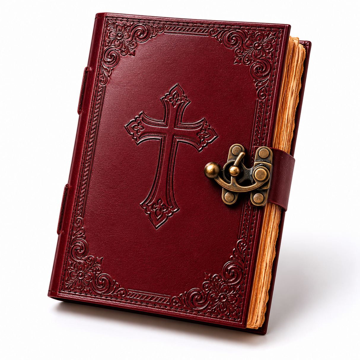 Jurnal din Piele Naturala cu Cruce Embosata – Eleganta Vintage si Inspiratie Zilnica