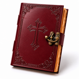 Jurnal din Piele Naturala cu Cruce Embosata – Eleganta Vintage si Inspiratie Zilnica