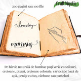 Jurnal piele naturala cu bufnite si obsidian – Intelepciune si protectie