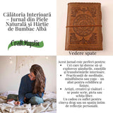 Jurnal Piele Naturala cu Cristal Galben si Hartie din Bumbac – Mandala Vintage
