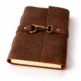 Jurnal Vintage din Piele Naturala Legatura Timpului | Hartie din Bumbac 18x13 cm