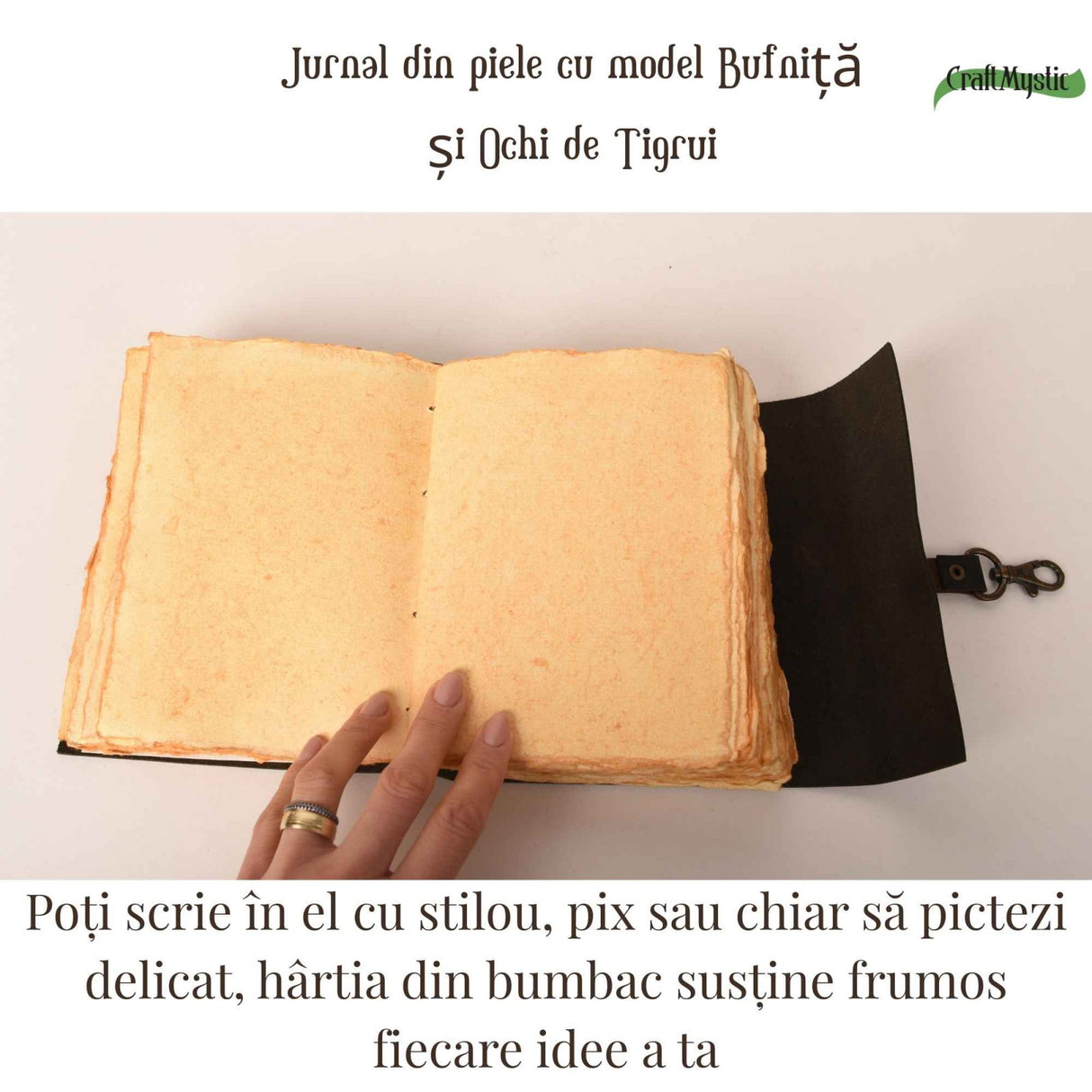 Jurnal din piele naturala cu hartie din bumbac galbena 17x13 cm – Eleganta si autenticitate