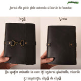 Jurnal din piele naturala cu hartie din bumbac galbena 17x13 cm – Eleganta si autenticitate