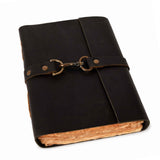 Jurnal din piele naturala cu hartie din bumbac galbena 17x13 cm – Eleganta si autenticitate