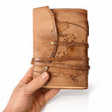 Jurnal Medieval din Piele Naturala cu Harta – Cronicile Exploratorului 18x13 cm