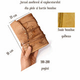 Jurnal Medieval din Piele Naturala cu Harta – Cronicile Exploratorului 18x13 cm