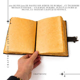 Jurnal "The Sun" din piele naturala si hartie de bumbac galbena 20x15 cm