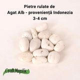 Piatra rulata de Agat Alb Indonezia- o prezenta simpla care aduce claritate si liniste in gesturile de zi cu zi