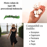 Piatra rulata de Agat Alb Indonezia- o prezenta simpla care aduce claritate si liniste in gesturile de zi cu zi