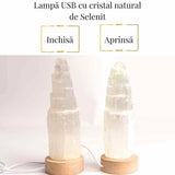 Lampa de noapte din Selenit natural – Purificare si Liniste