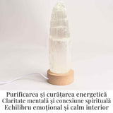 Lampa de noapte din Selenit natural – Purificare si Liniste