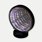 Lampa cu Oglinda si Ametist Natural - Decor cu Iluminare Magica si Cristale Energetice