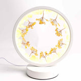 Lampa de Noapte Rotunda cu Cristale Citrin Brut si Rulat – Energie Pozitiva si Calm pentru Casa Ta