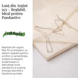 Lant din Argint 925 Reglabil - Eleganta Subtila si Versatilitate pentru Pandantive