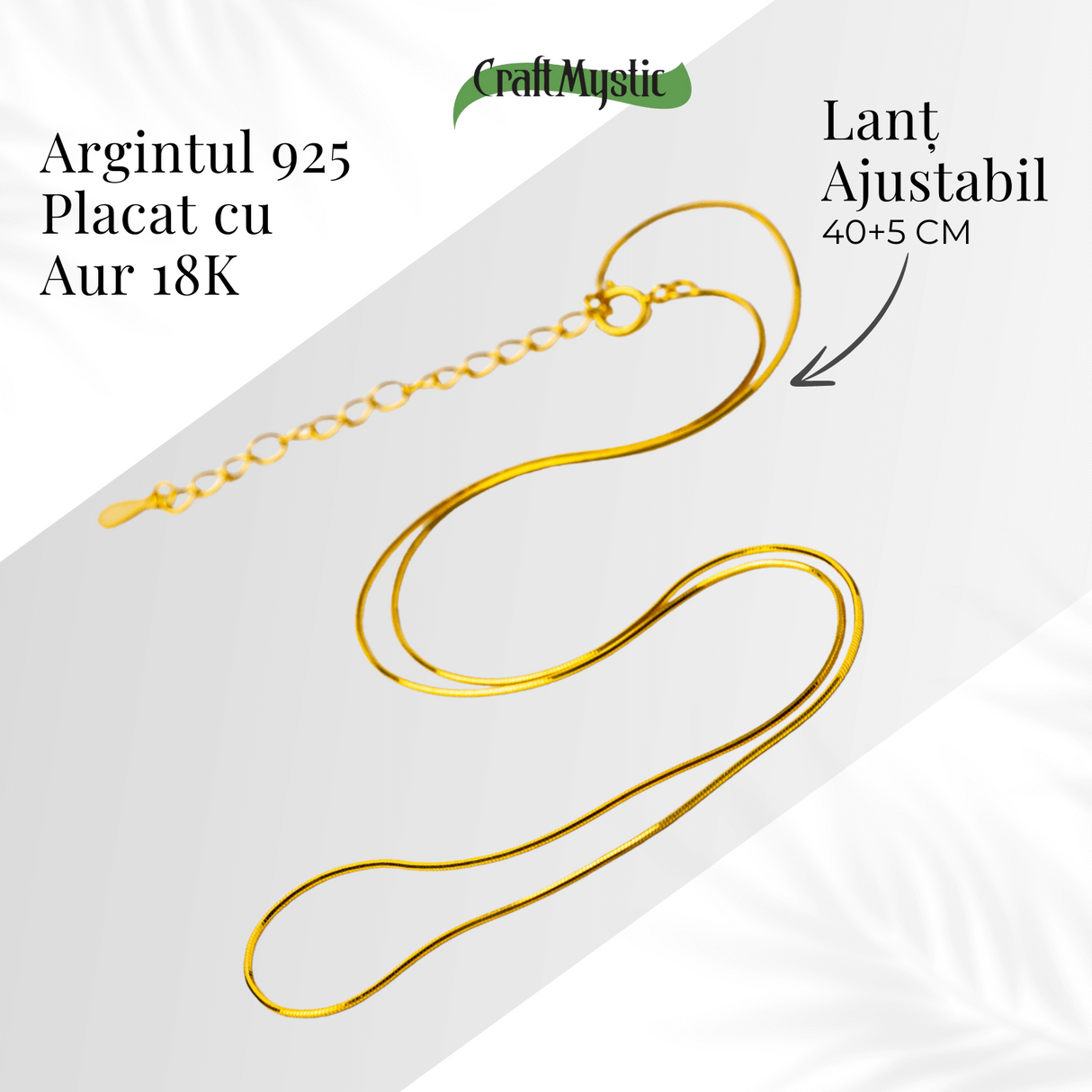 Lant Argint 925 Placat cu Aur 18K - Elegant, Subtil si Ideal pentru Pandantive