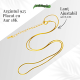 Lant Argint 925 Placat cu Aur 18K - Elegant, Subtil si Ideal pentru Pandantive
