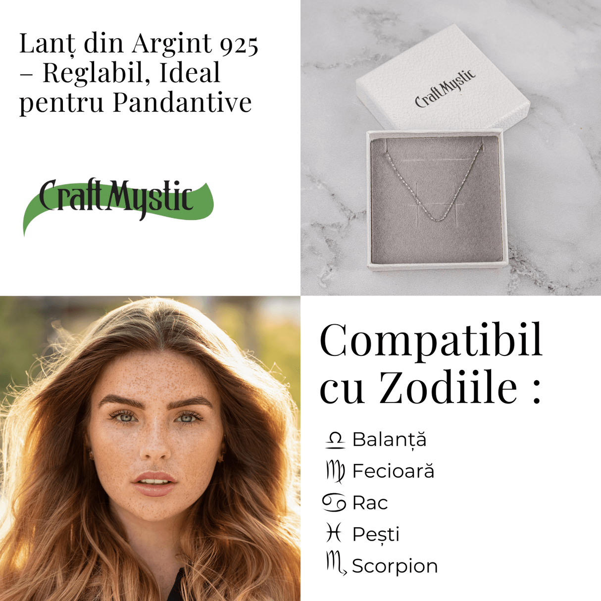 Lant Argint 925 Subtire Stralucitor - Reglabil, Elegant si Versatil