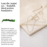 Lant Argint 925 Subtire Stralucitor - Reglabil, Elegant si Versatil