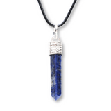Colier Reglabil cu Pandantiv 35mm Varf de Lapis Lazuli cu 6 Fete