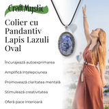 Colier reglabil cu pandativ din ochi de tigru oval Qadri