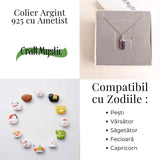 Protectie si Claritate Zilnica - Colier Turnulet cu Ametist si Argint 925