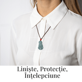 Protectie si Intelepciune - Colier Guanyin din Jad Albastru de Guatemala